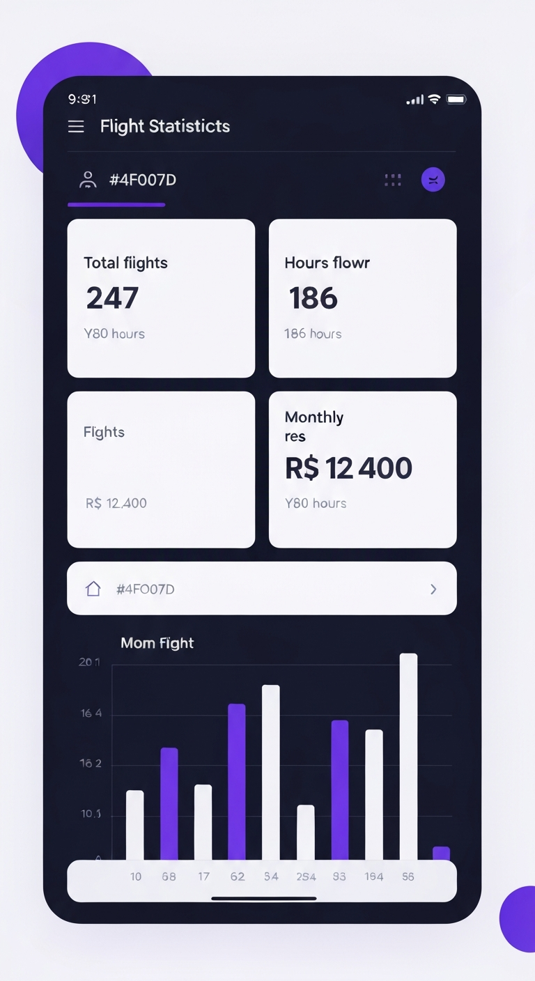 Dashboard com estatísticas de voos